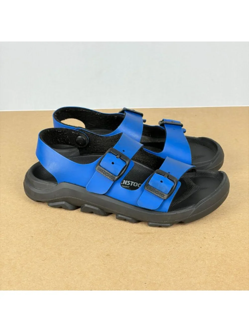Birkenstock Mogami Slingback Sandals Kids Size 1 Narrow Blue Black Adjustable